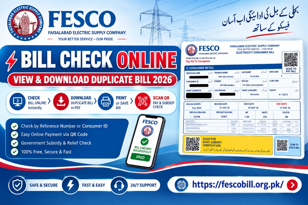 FESCO Bill Check Online 2026 Official Banner
